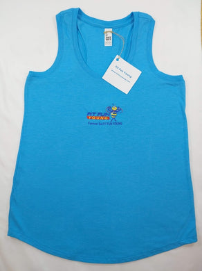 FIT FUN YOUNG WOMEN'S TRI RACERBACK TANK - TURQUOISE FROST