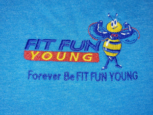 FIT FUN YOUNG WOMEN'S TEE W/ TAPERED SHORT SLEEVES - HEATHERED BRIGHT TURQUOISE