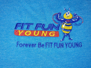 FIT FUN YOUNG WOMEN'S TEE W/ TAPERED SHORT SLEEVES - HEATHERED BRIGHT TURQUOISE