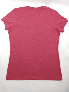 FIT FUN YOUNG WOMEN'S TEE W/ TAPERED SHORT SLEEVES - HEATHERED RED